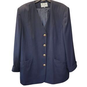 Le Suit Dark Blue Blazer with Gold Buttons